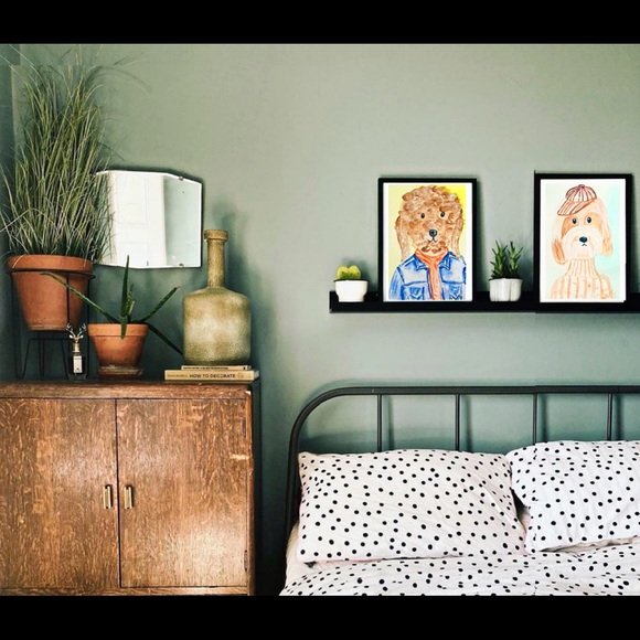 Hipster Dog Jacket ORIGINAL Watercolor Painting - Picture 8 of 13